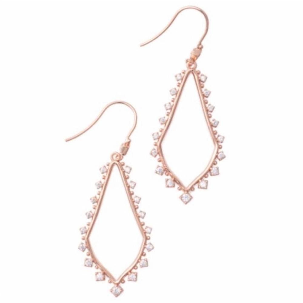 Kendra Scott Kendra Scott Bea Crystal Drop Earrings in Rose Gold NEW Size ONE SIZE - 1 Thumbnail