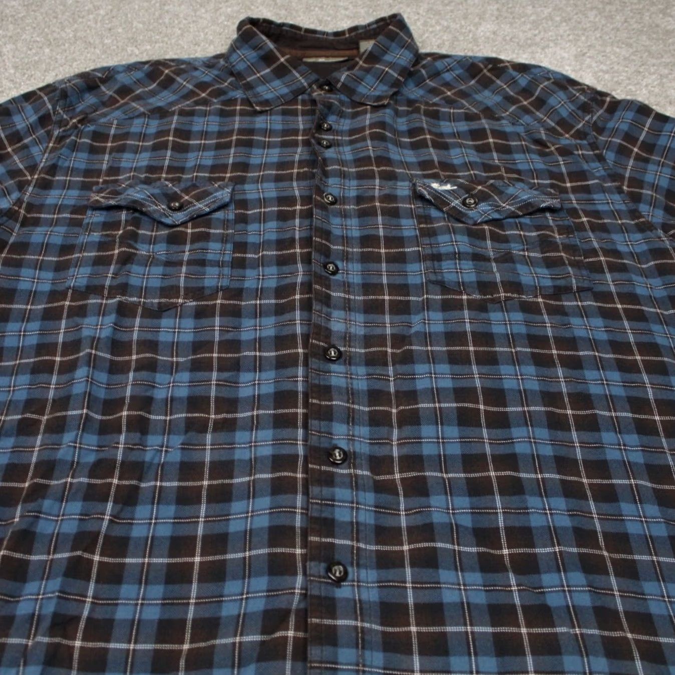 Vintage A. Tiziano Shirt Mens 3XL XXXL Blue/Brown Plaid Cotton Long Sleeve Button Up Shirt Size US XXL / EU 58 / 5 - 5 Thumbnail