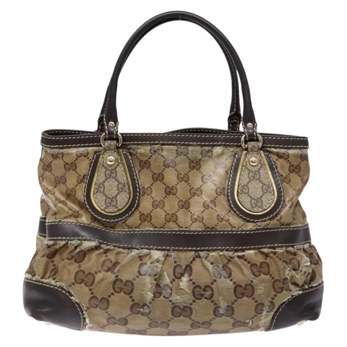 Gucci GUCCI GG Crystal Hand Bag Coated Canvas Beige Gold Size ONE SIZE - 3 Thumbnail