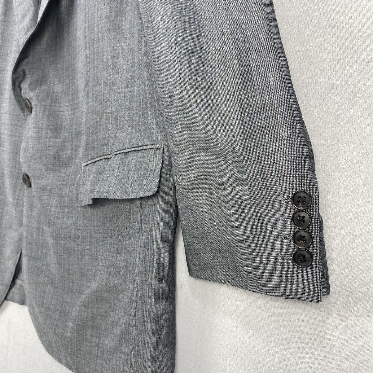 Burberry Burberry London Classic Grey Wool Blazer Jacket Size US L / EU 52-54 / 3 - 3 Thumbnail