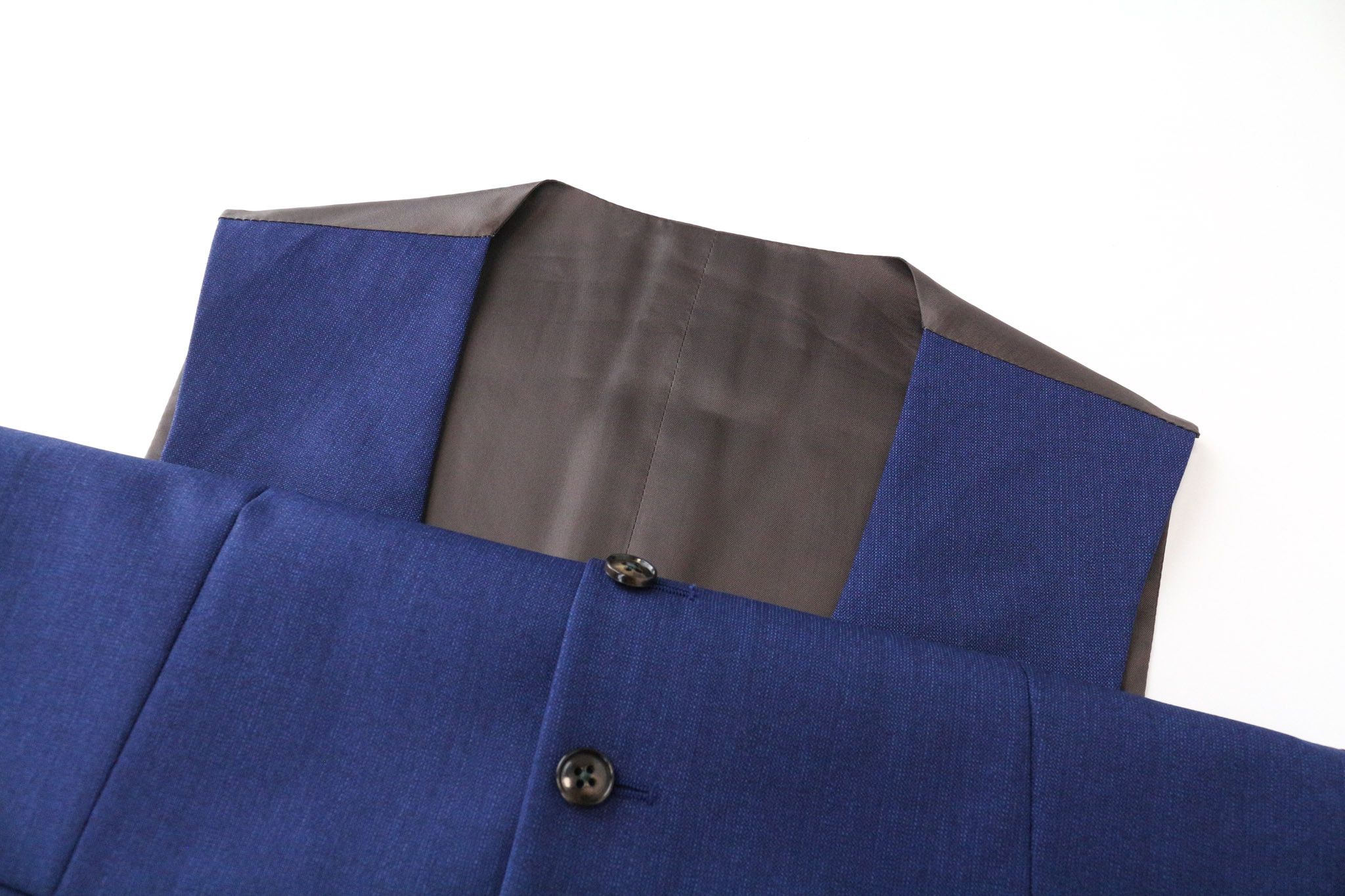 Suitsupply FERRARA UK36R Blue Wool Lined Waistcoat 76260 Size 36R - 3 Thumbnail