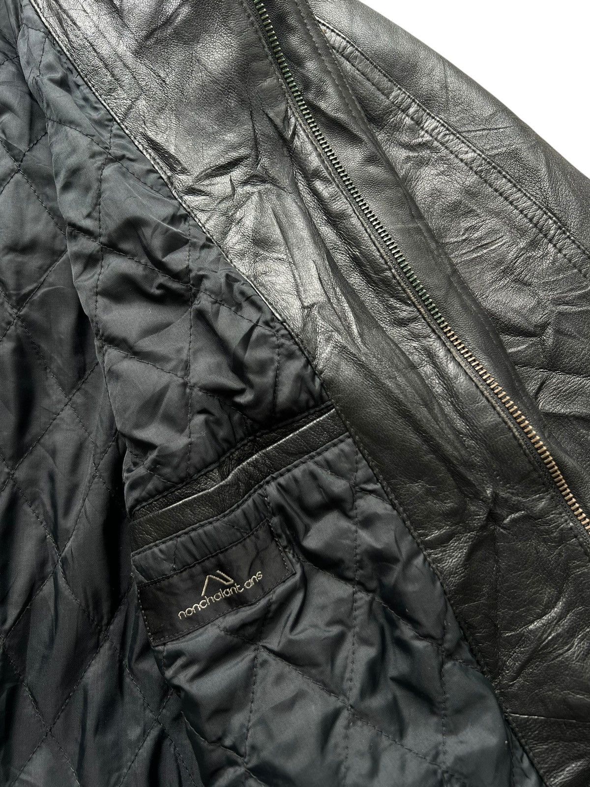 Japanese Brand × Vintage Nonchalant Ans Black Trench Coat Leather Jacket Size US L / EU 52-54 / 3 - 11 Thumbnail