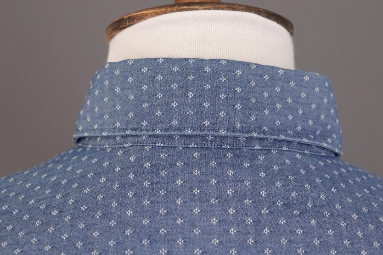 Designer Boggi Milano Custom Fit Blue Dotted Shirt Size XXL / 7 Size US XXL / EU 58 / 5 - 12 Thumbnail