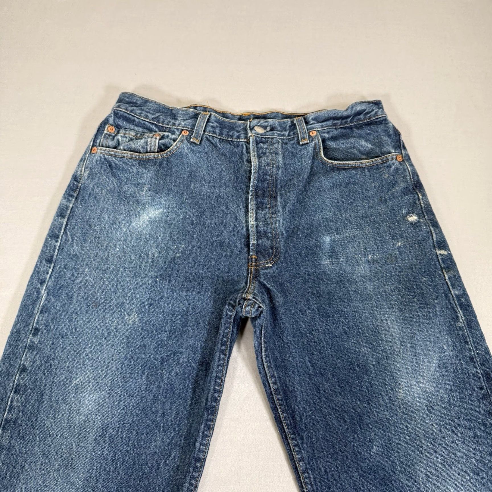 Levi's VINTAGE Levi's 501 Jeans Men's 34x32 Distressed Blue Denim 90s Size US 34 / EU 50 - 2 Thumbnail