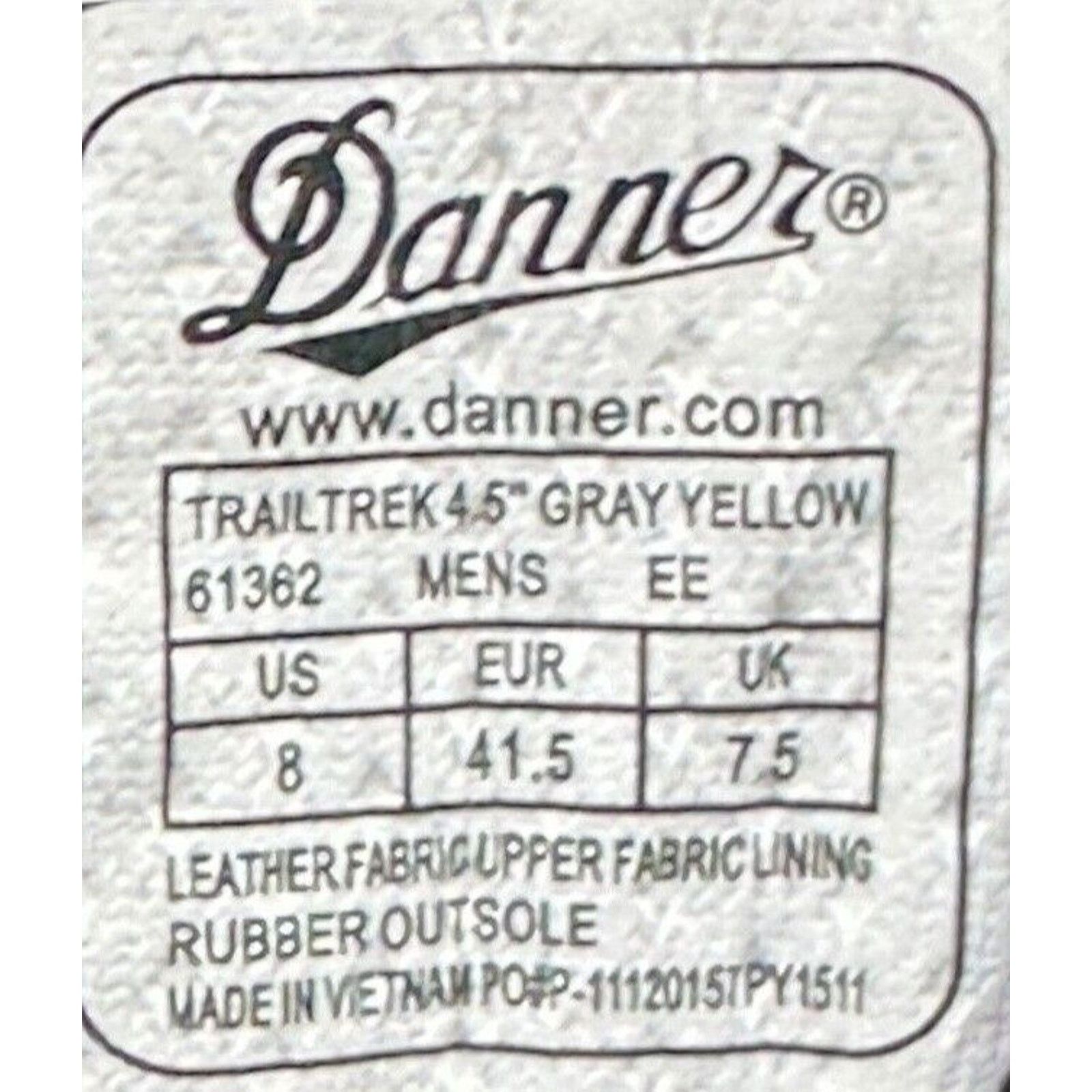 Danner Danner Mens Trailtrek 4.5" Hiking Boots Gray & Yellow M.8ee Size US 8 / EU 41 - 5 Thumbnail