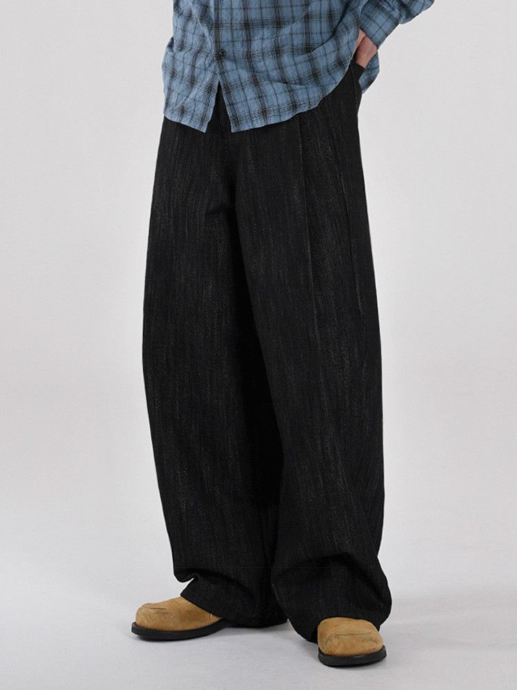 Japanese Brand Retro black loose wide leg jeans Size US 32 / EU 48 - 1 Thumbnail