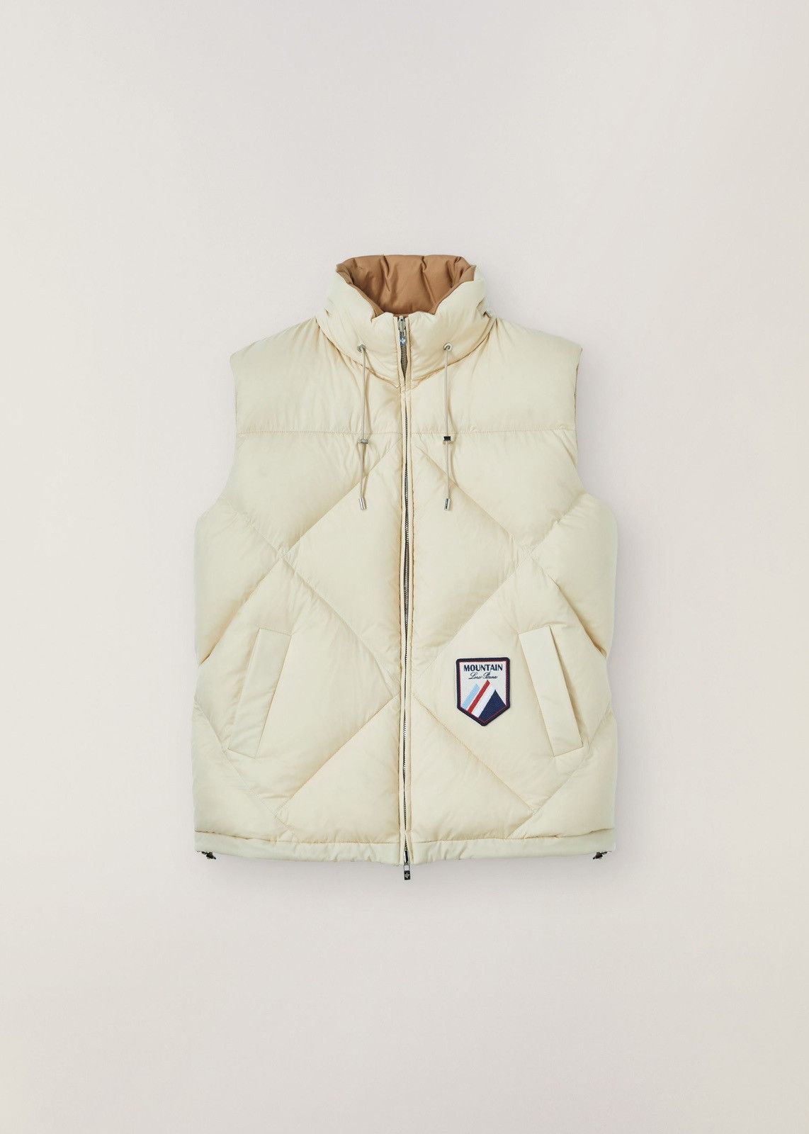 image of Loro Piana O1Loc1C0224 Reversible Sleeveless Down Vest In White/ Brown in White/Brown, Women's (Siz