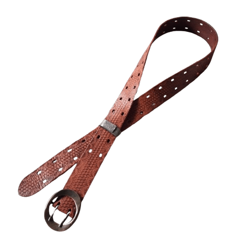 14th Addiction 🎱 Takeo kikuchi solid brass double hole punk leather belt Size ONE SIZE - 1 Thumbnail