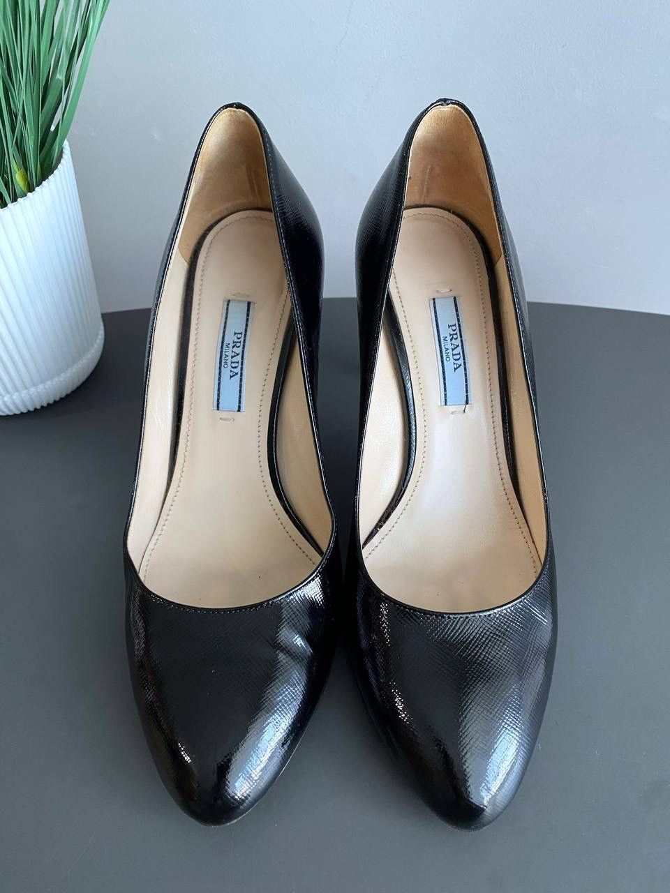 Prada Prada Milano Women’s Black Leather Patent Pumps Size EU 37,5 Size US 7.5 / IT 37.5 - 9 Thumbnail