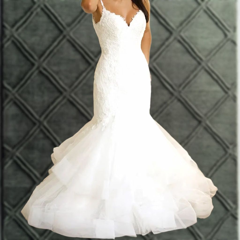 ivory moscato wedding dress Vintage Stella York 7589 Fit And Flare Sz. 14 Sleeveless Spaghetti Straps Lace Crystal Duchess Ball Gown Sample Women's ivory vs champagne wedding dress