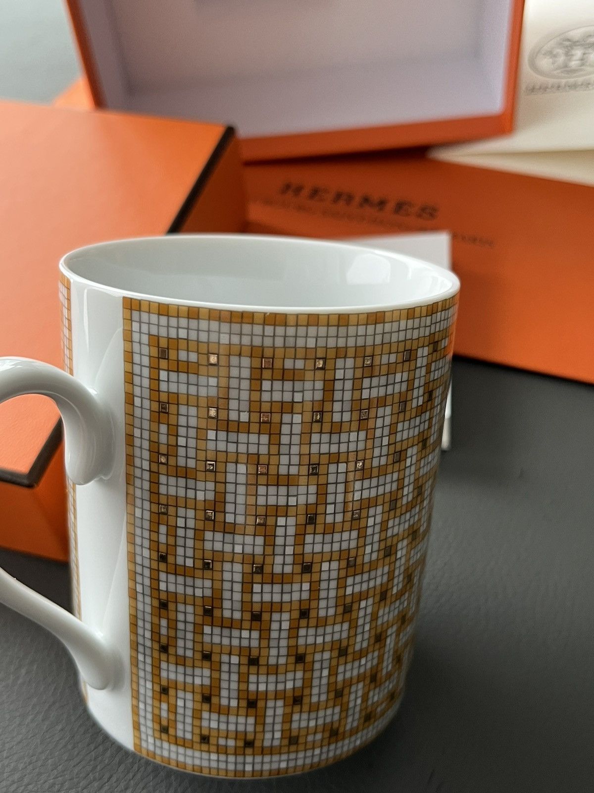 Hermes Hermes Brand New Mosaique 24k Gold Glass Mug Rare Giftable Size ONE SIZE - 9 Thumbnail