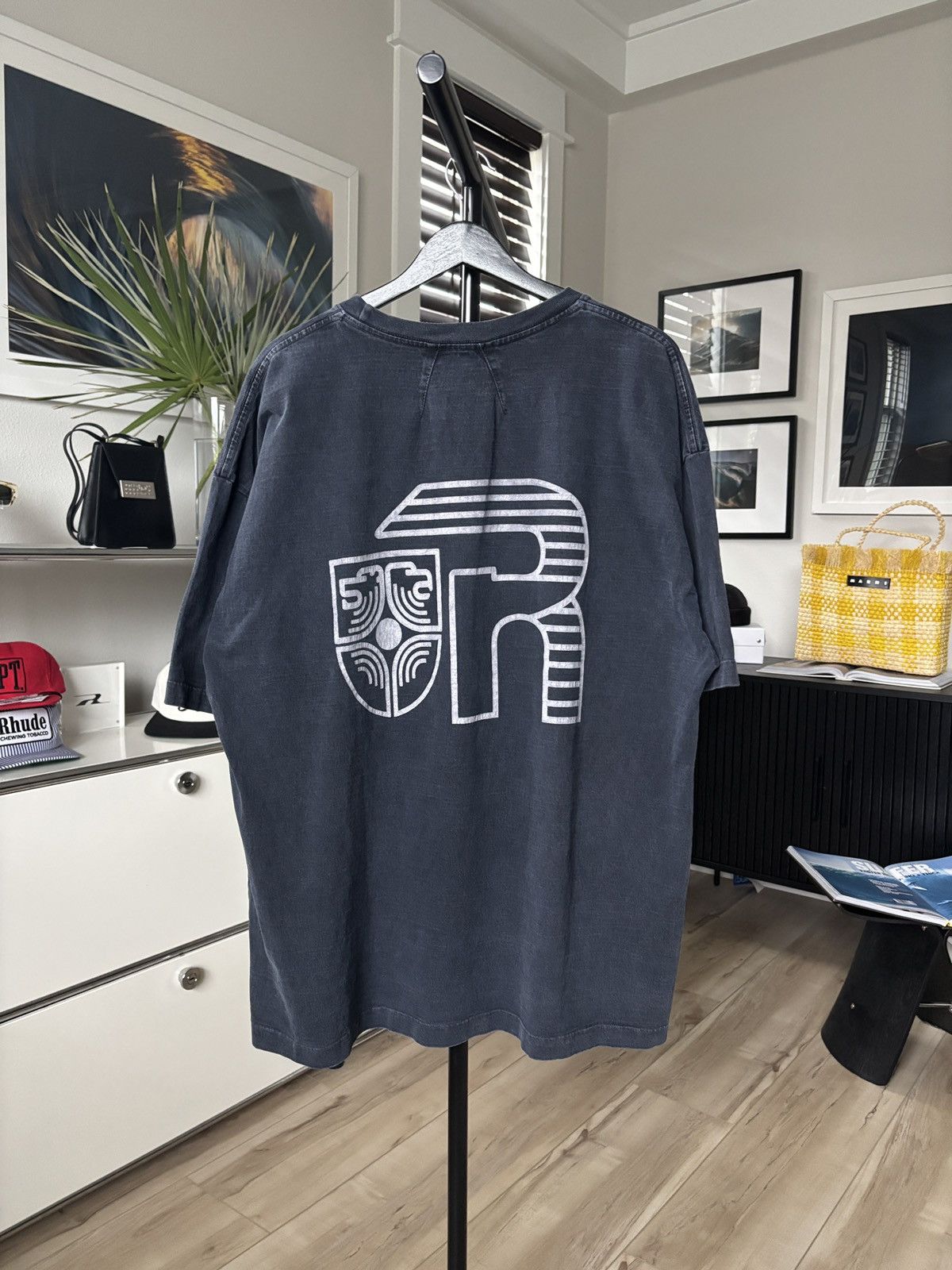 Rhude RHUDE | FADED WASH TRACK BANQUE TEE Size US XL / EU 56 / 4 - 2 Thumbnail