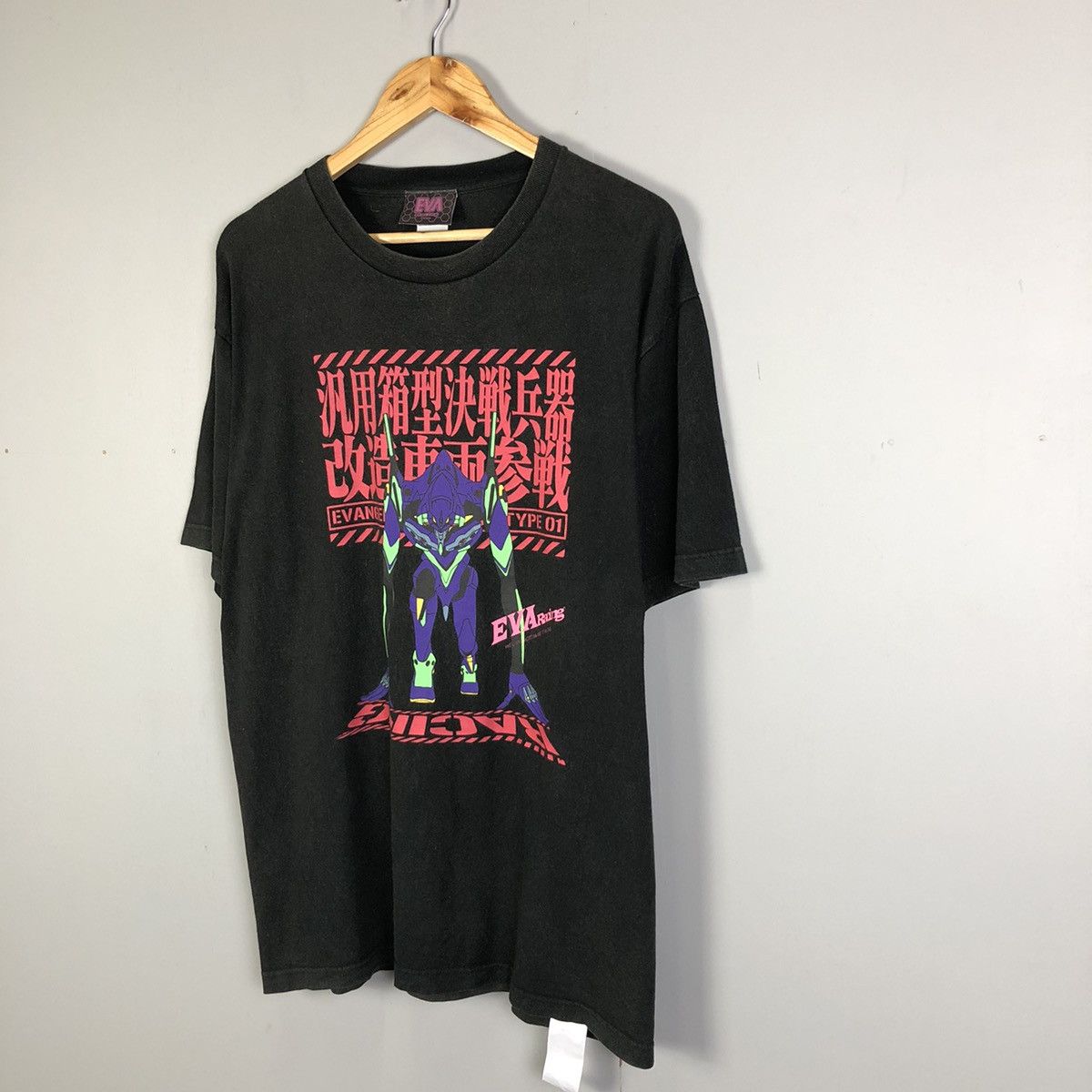 Anime Vintage Faded Neon Genesis Evangelion / Eva Racing Tshirt Size US XL / EU 56 / 4 - 2 Thumbnail