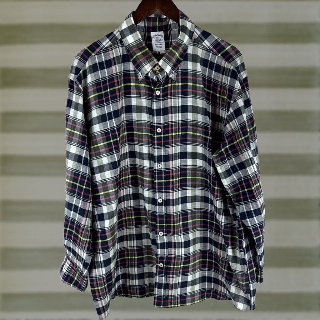 Brooks Brothers Brooks Brothers Shirt XXL Men’s Plaid Button Down Long Sleeve Cotton Lightweight Size US XXL / EU 58 / 5 - 1 Thumbnail