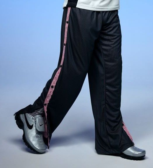 CNCPTS CNCPTS Track Pants Black w Pink Lace Strip Flare Unisex XS Size 28" / US 6 / IT 42 - 2 Thumbnail