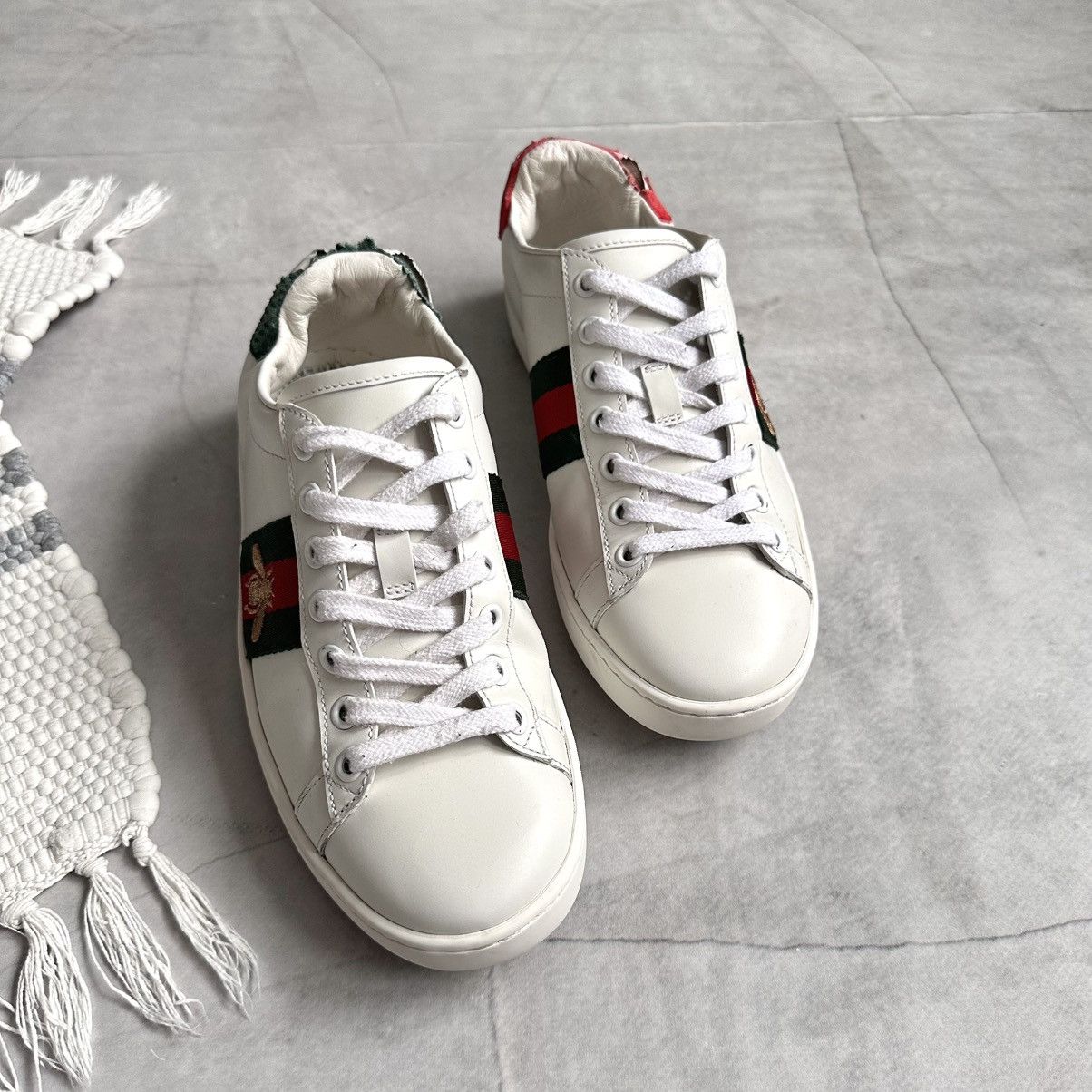 Gucci Gucci Ace Bee Leather Low Sneakers Shoes Size US 6 / IT 36 - 3 Thumbnail