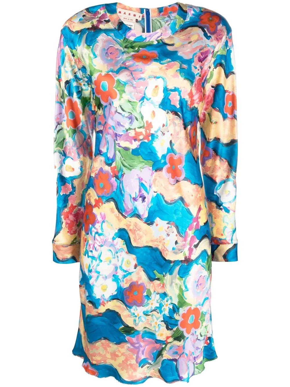 Marni o1y1025 Crewneck Mini Dress in Multicolor Size M / US 6-8 / IT 42-44 - 1 Thumbnail