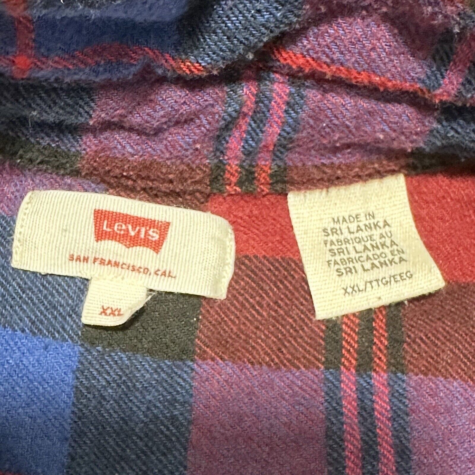 Levi's Levi's XXL Flannel Button Down Shirt Red Plaid Striped Size US XXL / EU 58 / 5 - 3 Thumbnail