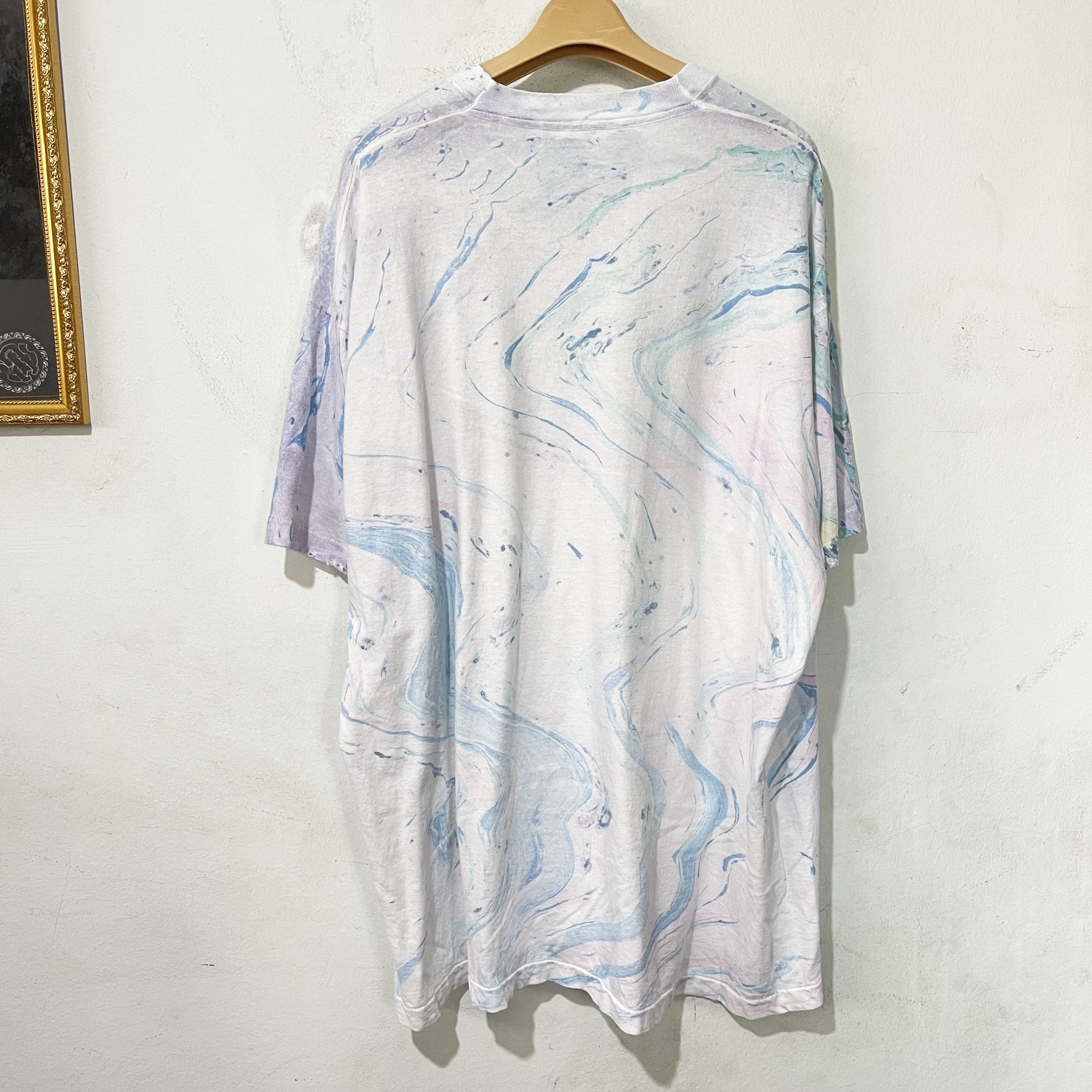 Vintage Vintage 90s Pastel Marble Print T-Shirt Size US XL / EU 56 / 4 - 3 Thumbnail