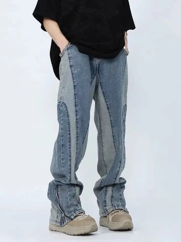 Denime × Vintage Kanye Y2K Streetwear Washed Baggy Stacked Jeans Pants Size US 30 / EU 46 - 1 Thumbnail