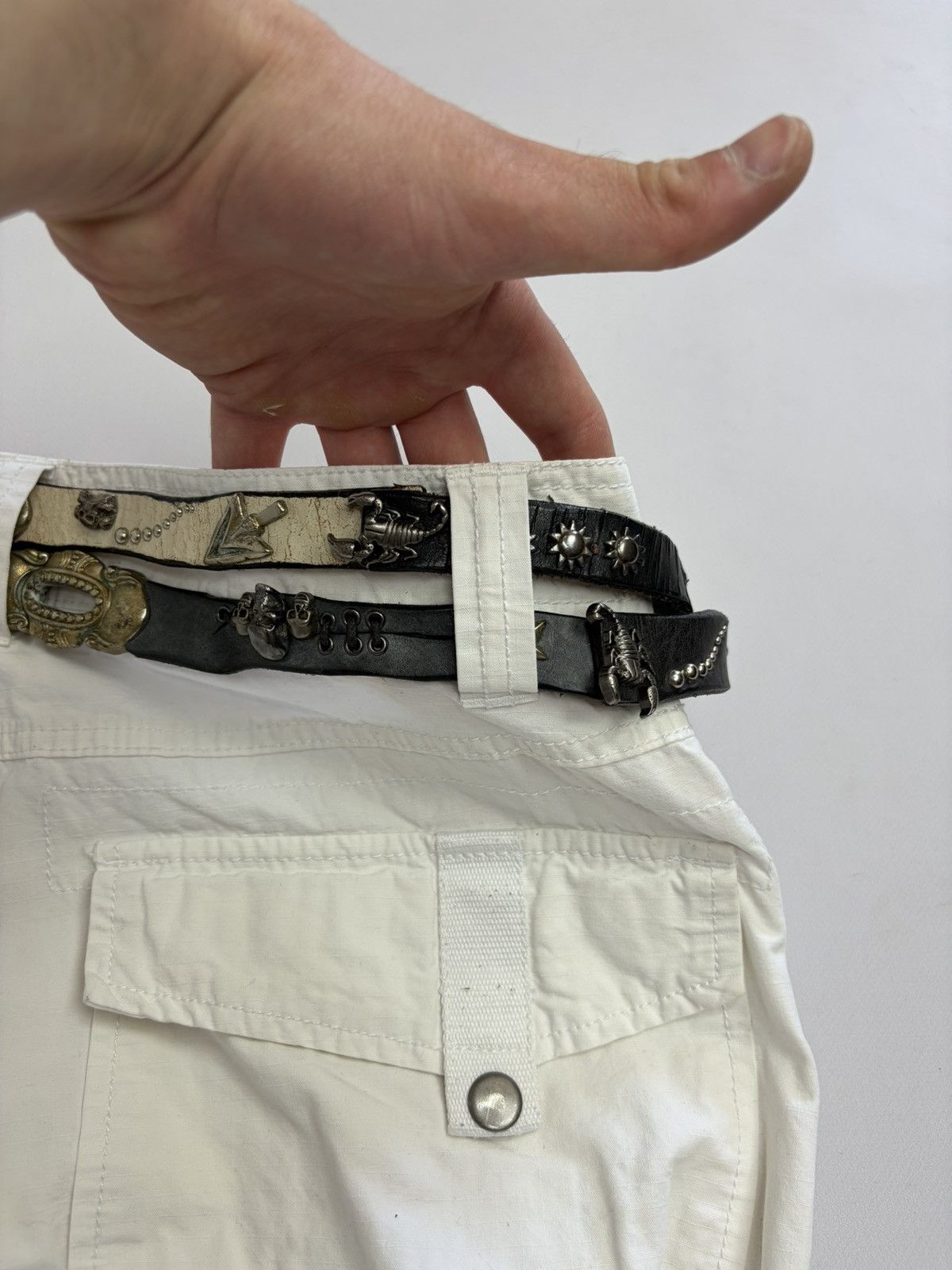 If Six Was Nine Vintage Studded Leather Tribal Belt Y2K Punk Grunge Rockstar Size 34 - 7 Thumbnail