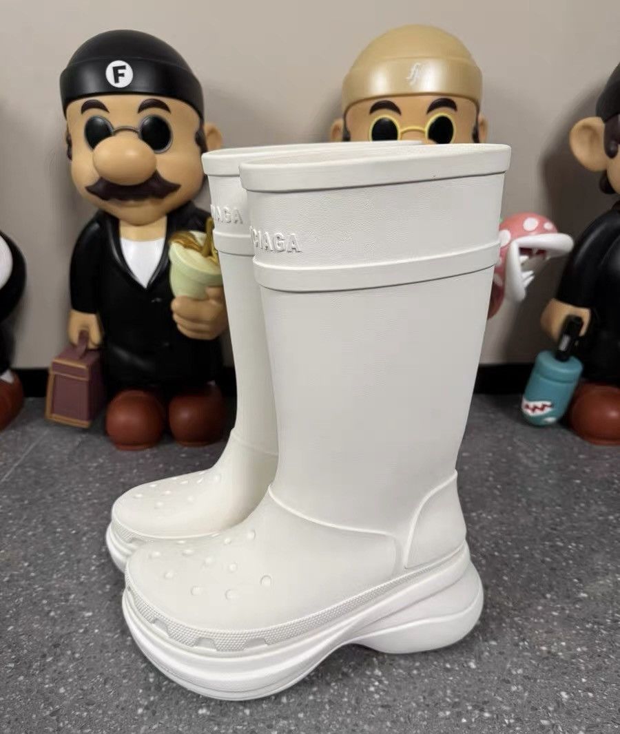 Balenciaga Balenciaga Cross High-Top Rain Boots White Size US 7 / EU 40 - 1 Thumbnail