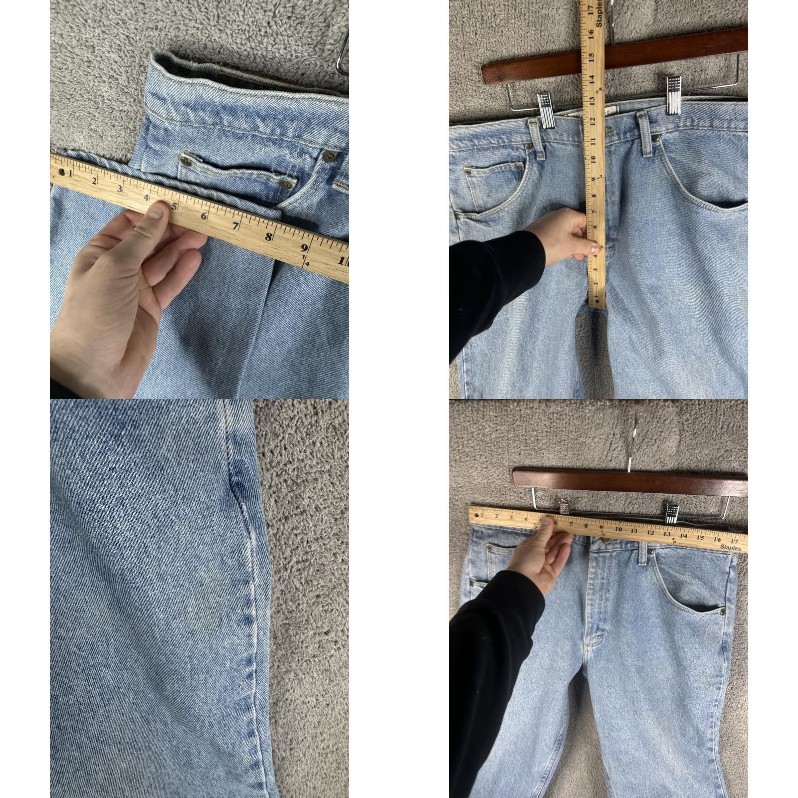 Wrangler Wrangler Jeans Mens 36x32 Light Blue Regular Denim Straight Leg Premium Denim/Jeans Regular 36 Blue Mens Size US 36 / EU 52 - 8 Thumbnail