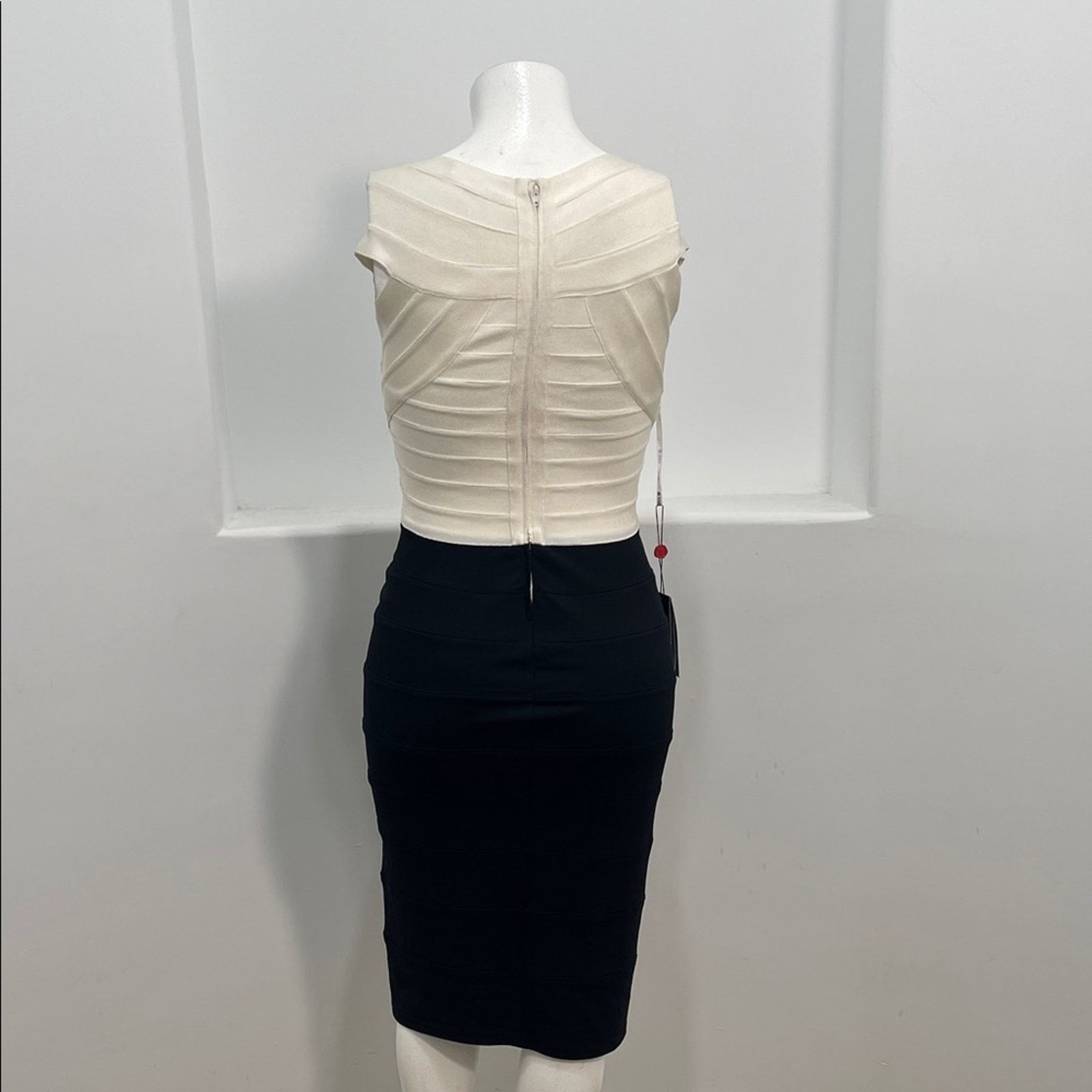 Other Tadashi Collection Women’s Cream Black Bandage Dress Size M Size M / US 6-8 / IT 42-44 - 2 Thumbnail
