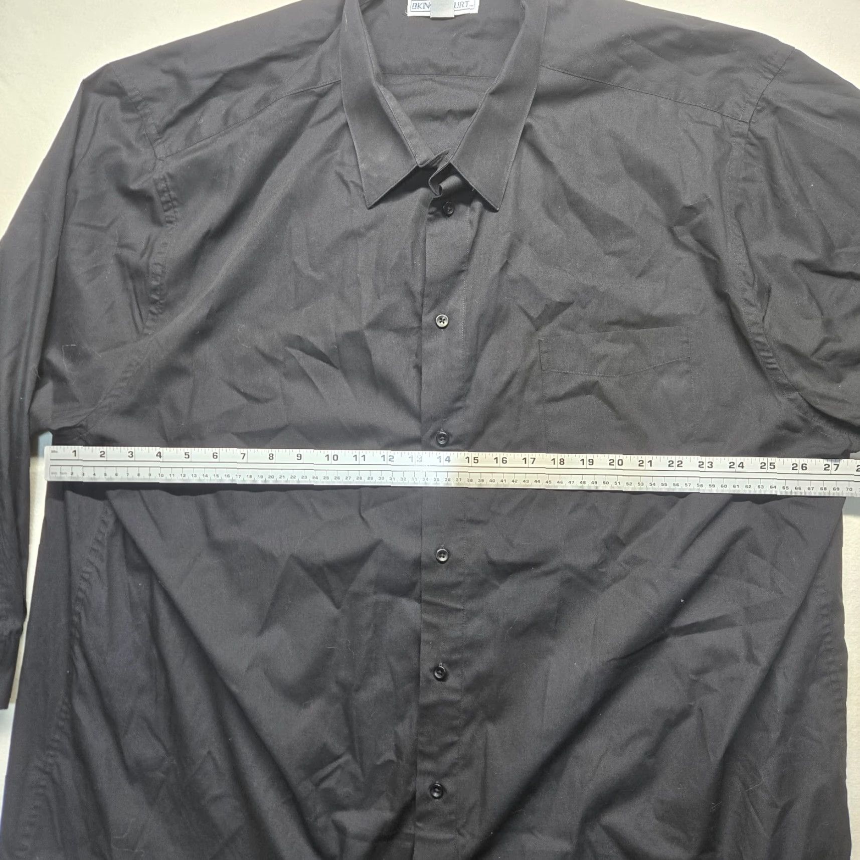 Vintage Kings Court Button-Up Shirt Big & Tall Long Sleeve Solid Black Adult Size 20 35/6 Mens Size US XXL / EU 58 / 5 - 4 Thumbnail
