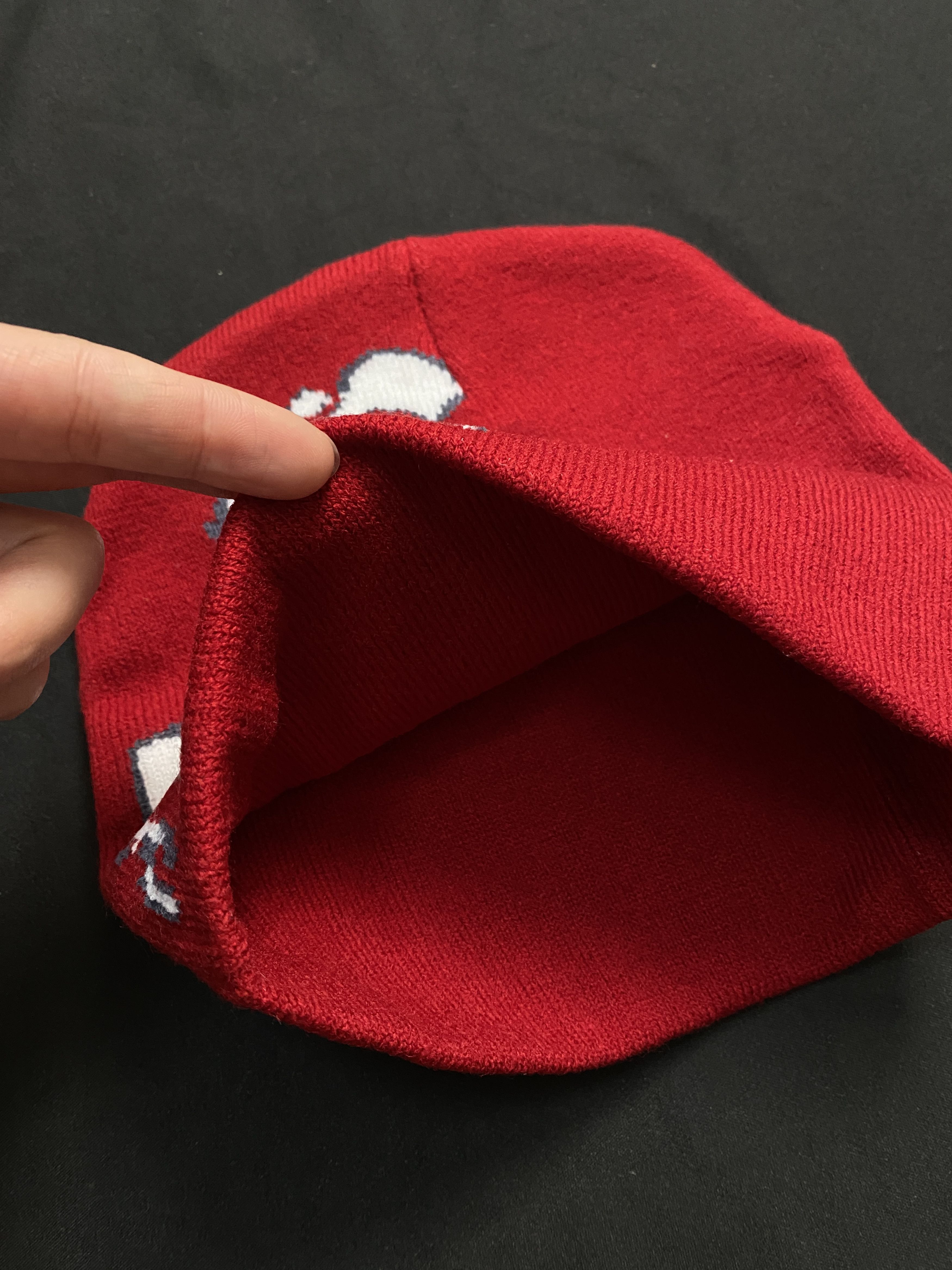 Japanese Brand Rare Woman Sensual Graphic No Cuff Beanie Skully Hat Red OS Size ONE SIZE - 4 Thumbnail