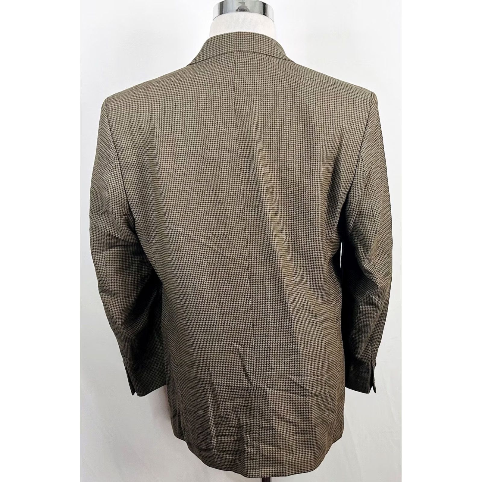 Ralph Lauren VINTAGE Ralph Lauren Polo University Sport Coat Gold Houndstooth Wool Three Button Men 40R Regular Coat Size US XS / EU 42 / 0 - 6 Thumbnail