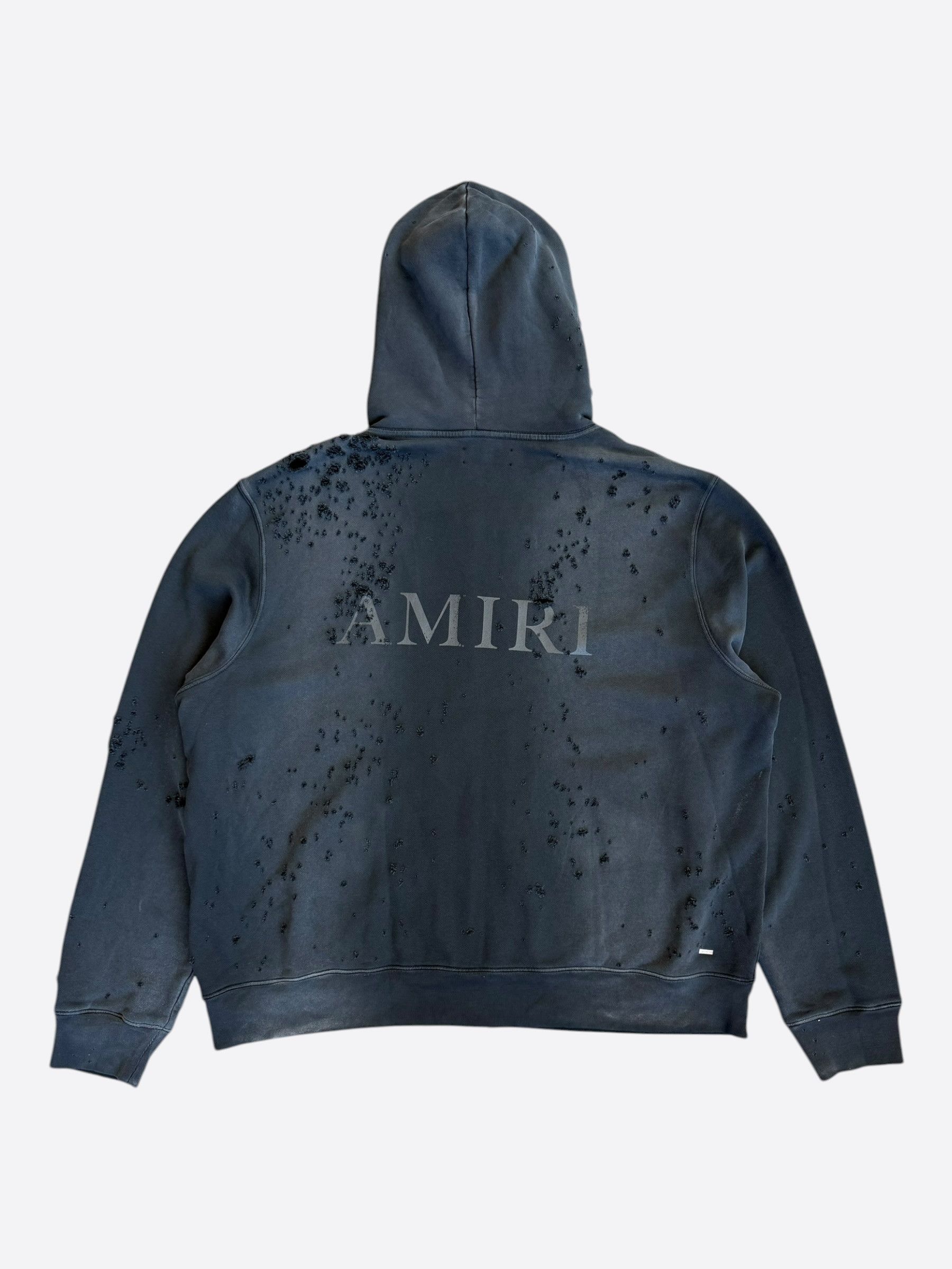 Amiri Amiri Faded Black Core Logo Shotgun Zip Up Hoodie Size US XXL / EU 58 / 5 - 2 Thumbnail