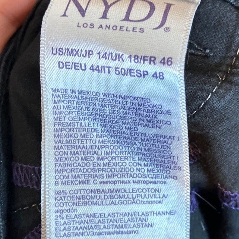 NYDJ VINTAGE NYDJ Womens Jeans Black Jessica Boyfriend Relaxed Fit Lift And Tuck Tech 14 Size 36" / US 14 / IT 50 - 6 Thumbnail