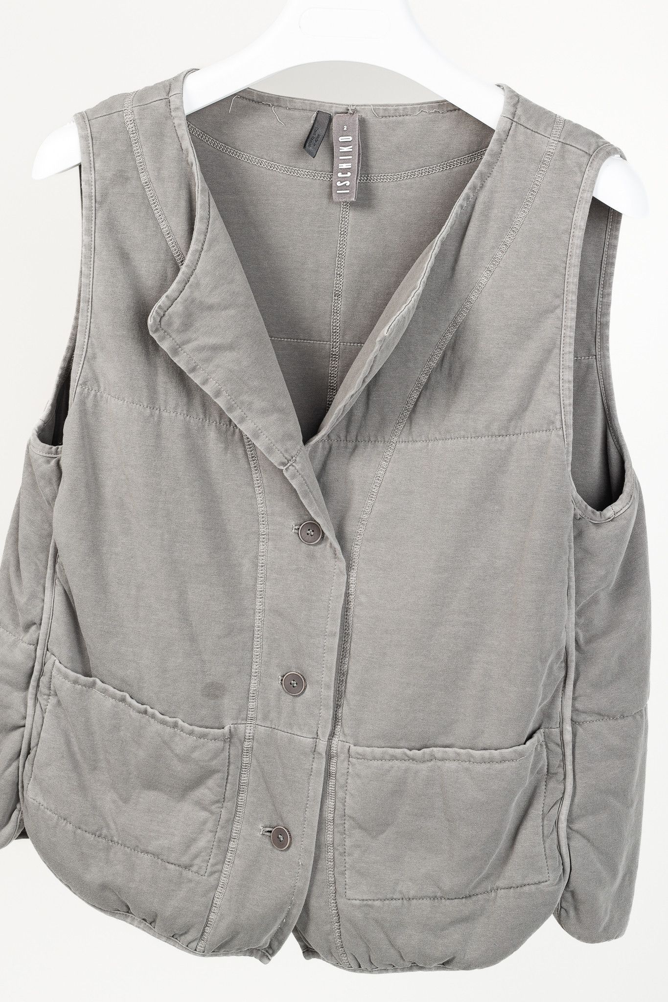Other Ischiko Grey Padded-Cotton Buttoned Vest Size M / US 6-8 / IT 42-44 - 3 Thumbnail