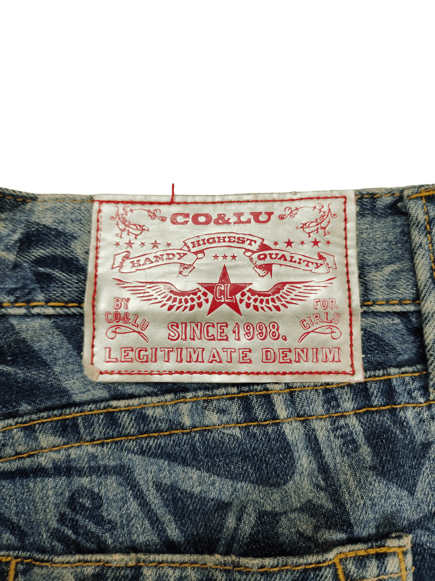 Hysteric Glamour Loose Jeans Co&Lu Full Print Sign Logo Denim Wide Leg Y2k Size US 34 / EU 50 - 16 Thumbnail