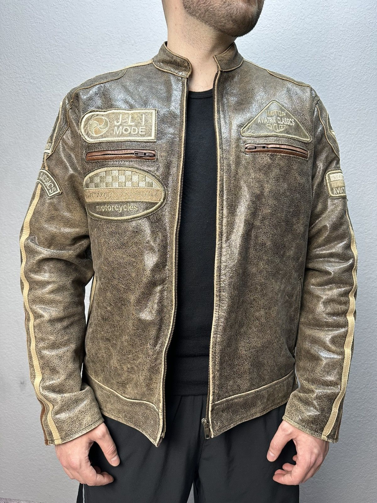 Vintage Vintage Y2K Leather Jacket Racing MOTO Archive Boxy Aviatrix Size US L / EU 52-54 / 3 - 5 Thumbnail