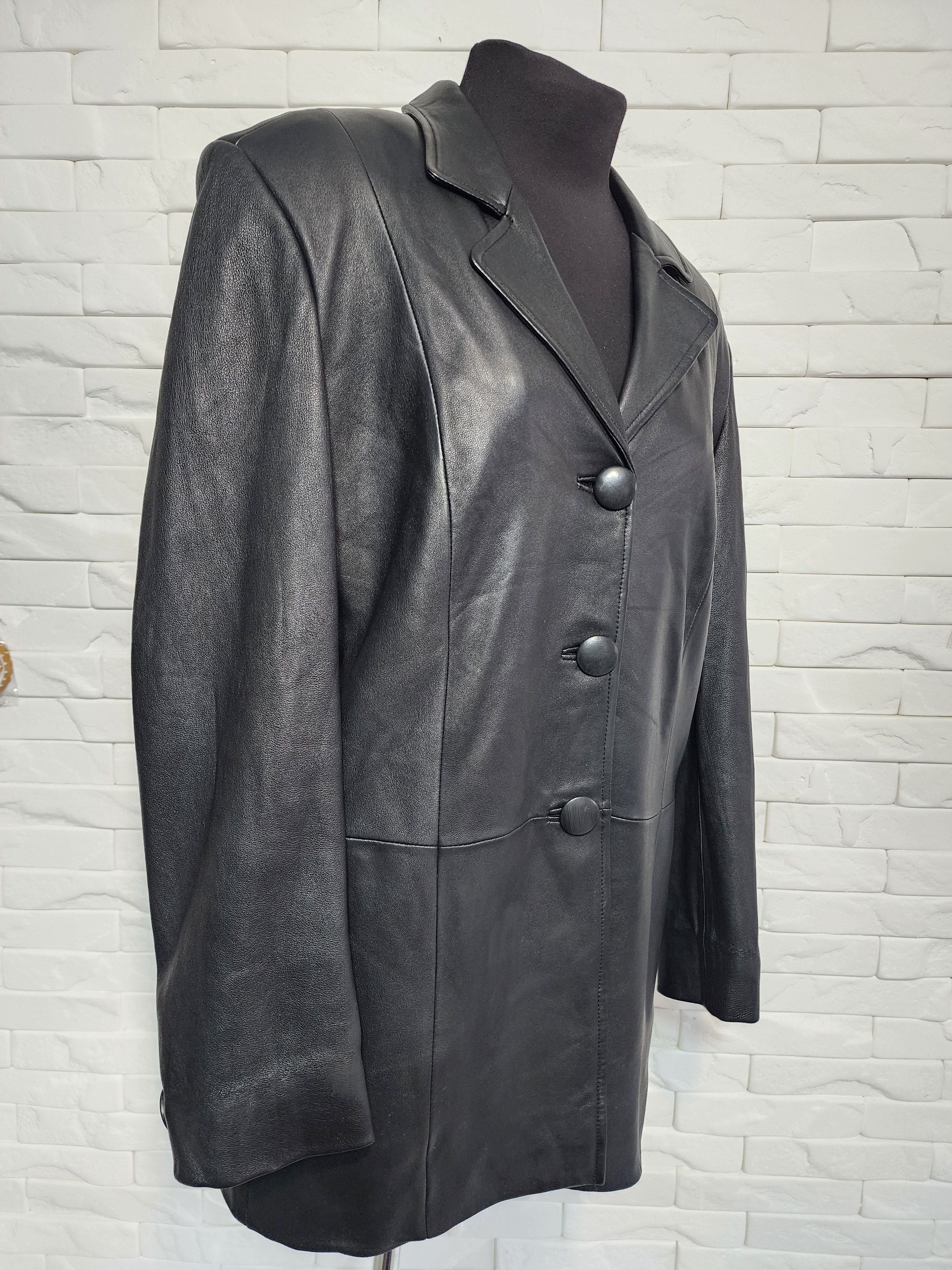 Other Black Genuine Leather Jacket: Size XL. Size XL / US 12-14 / IT 48-50 - 4 Thumbnail