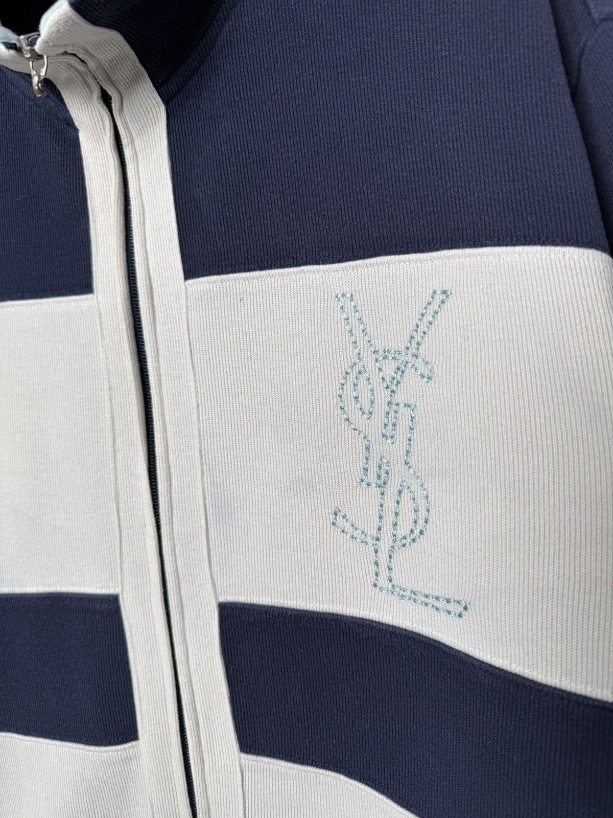 Yves Saint Laurent Vintage Yves Saint Laurent Zip Up Sweater Large YSL Logo Size US L / EU 52-54 / 3 - 4 Thumbnail