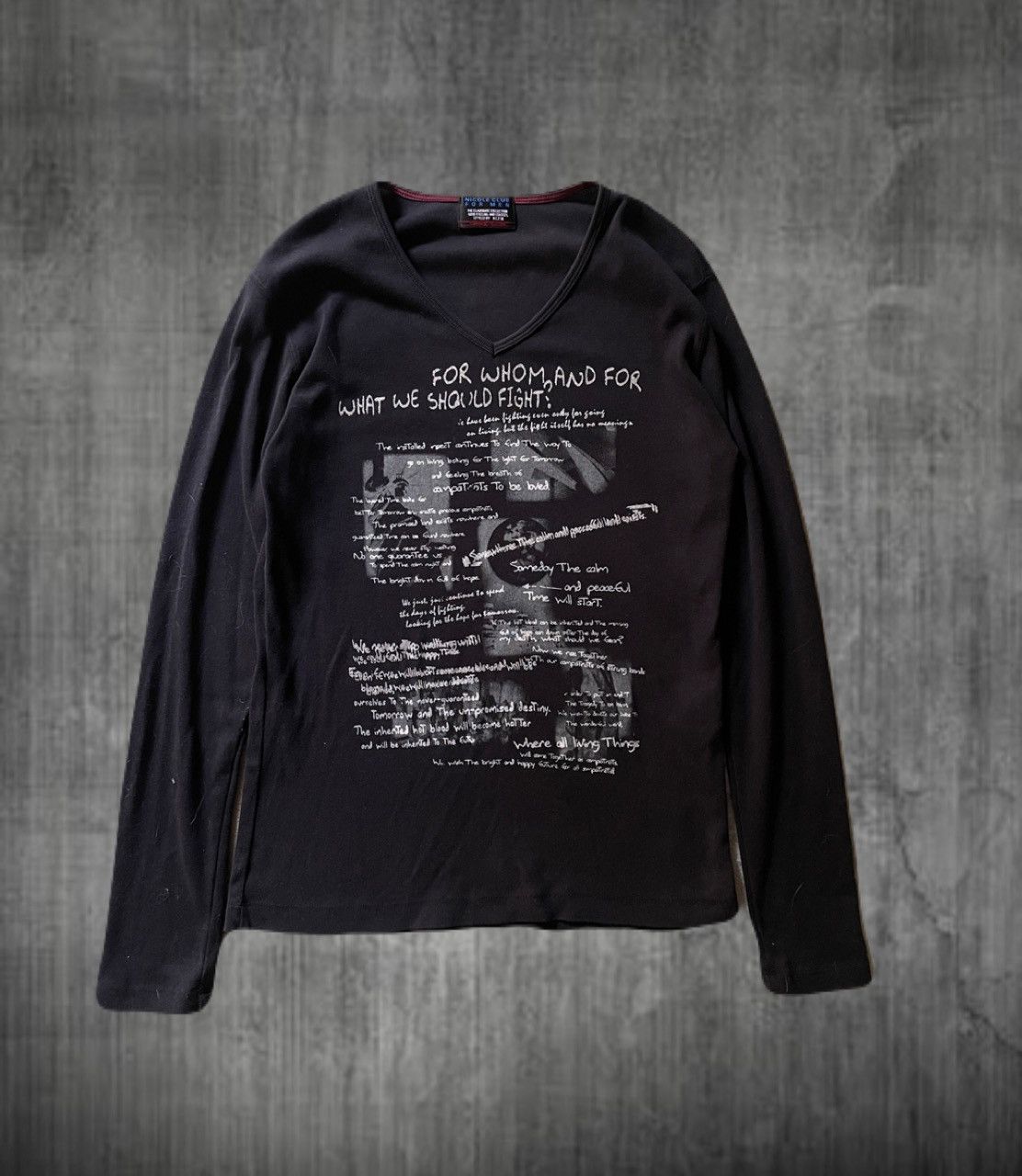 If Six Was Nine 2000s Japanese archive Vkei Giltter Poem V-neck Long Sleeve Size US S / EU 44-46 / 1 - 1 Thumbnail
