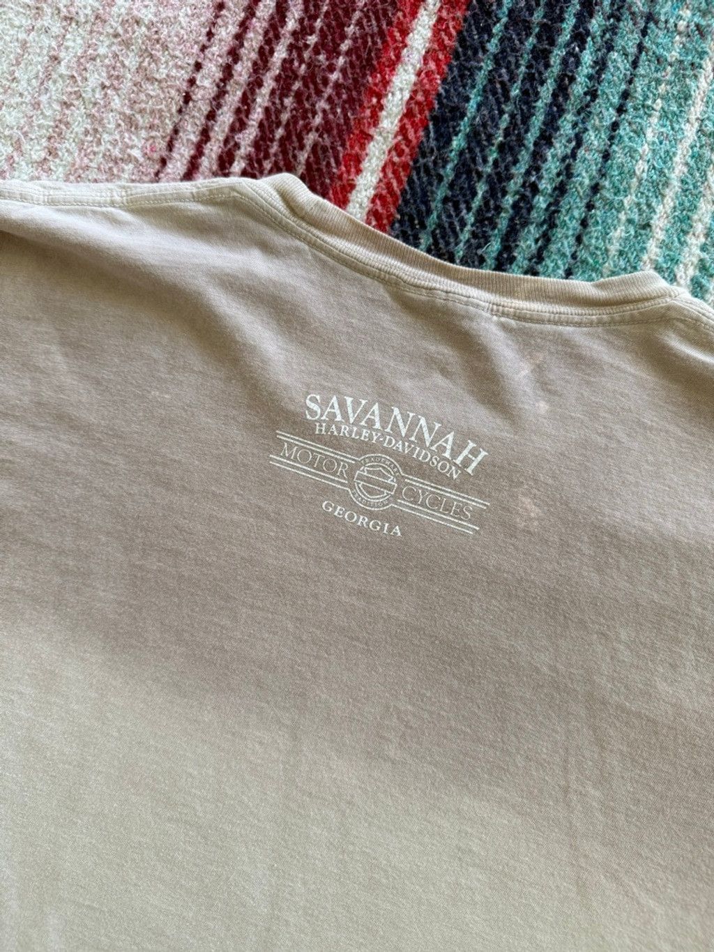 Harley Davidson × Vintage Vintage Harley Davidson Savannah Georgia Beige Short Sleeve Size US XL / EU 56 / 4 - 5 Thumbnail