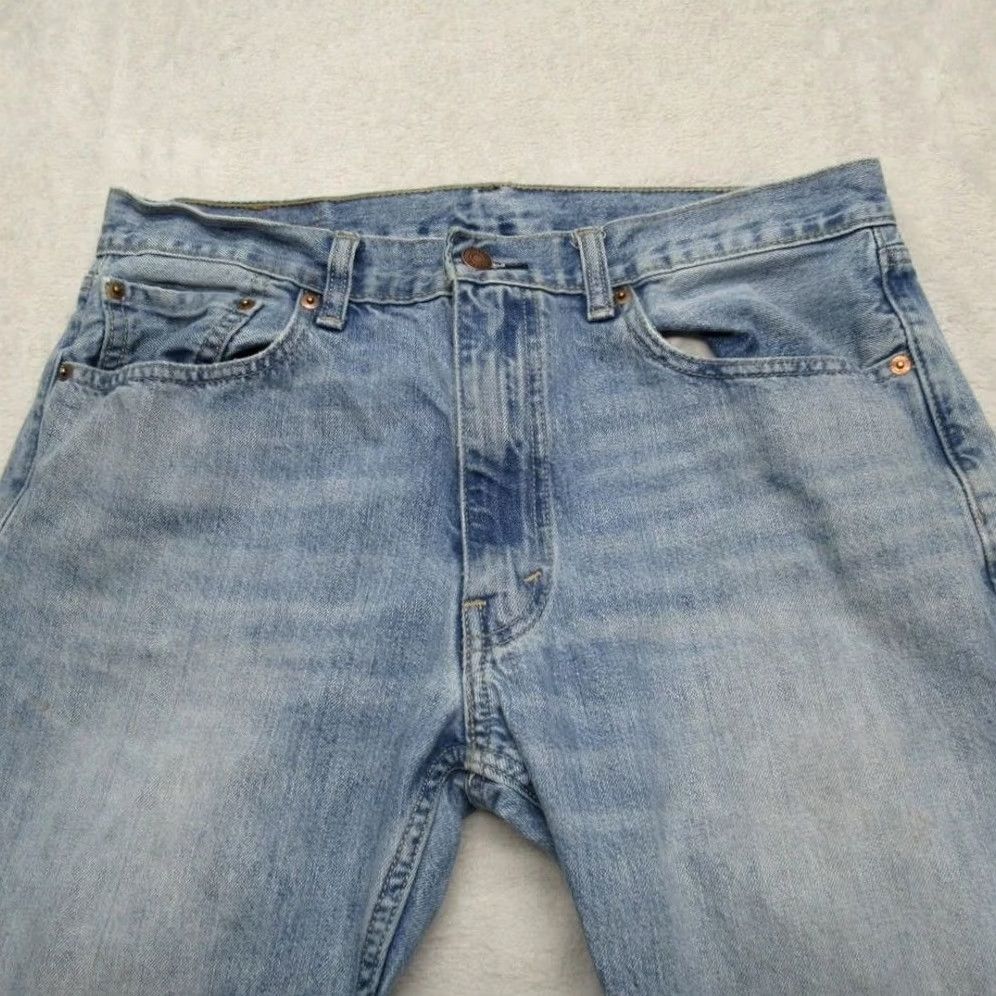 Levi's Levi's 505 Jeans Men Regular Fit Light Wash Denim 33x31 Whiskering Fade Distressed Size US 33 - 5 Thumbnail