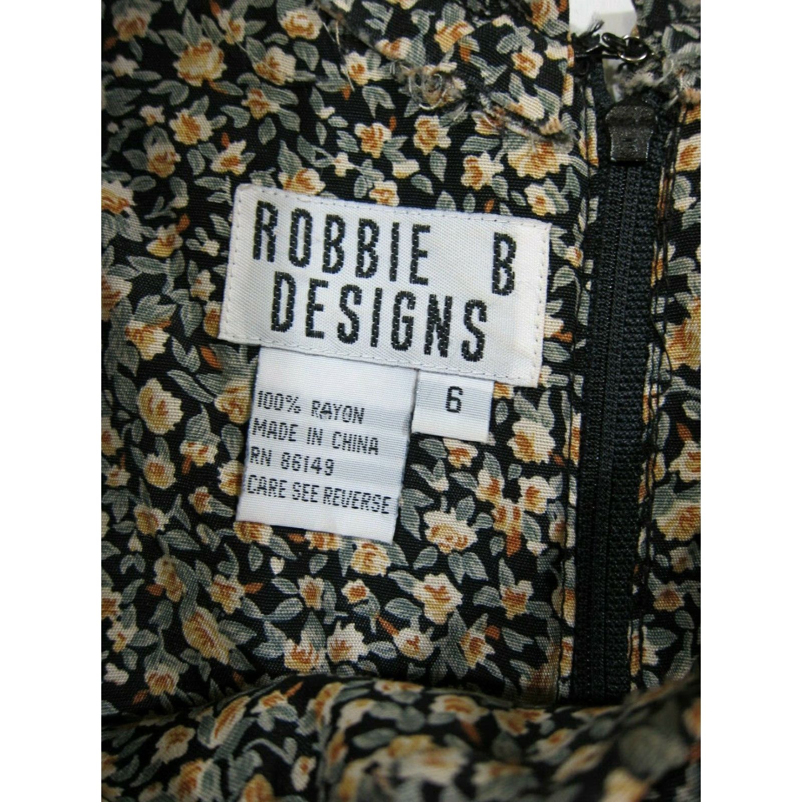 Vintage Robbie B Designs Green Black Floral Sheath Shift Tunic Sun Dress Women Size 6 Size M / US 6-8 / IT 42-44 - 3 Thumbnail
