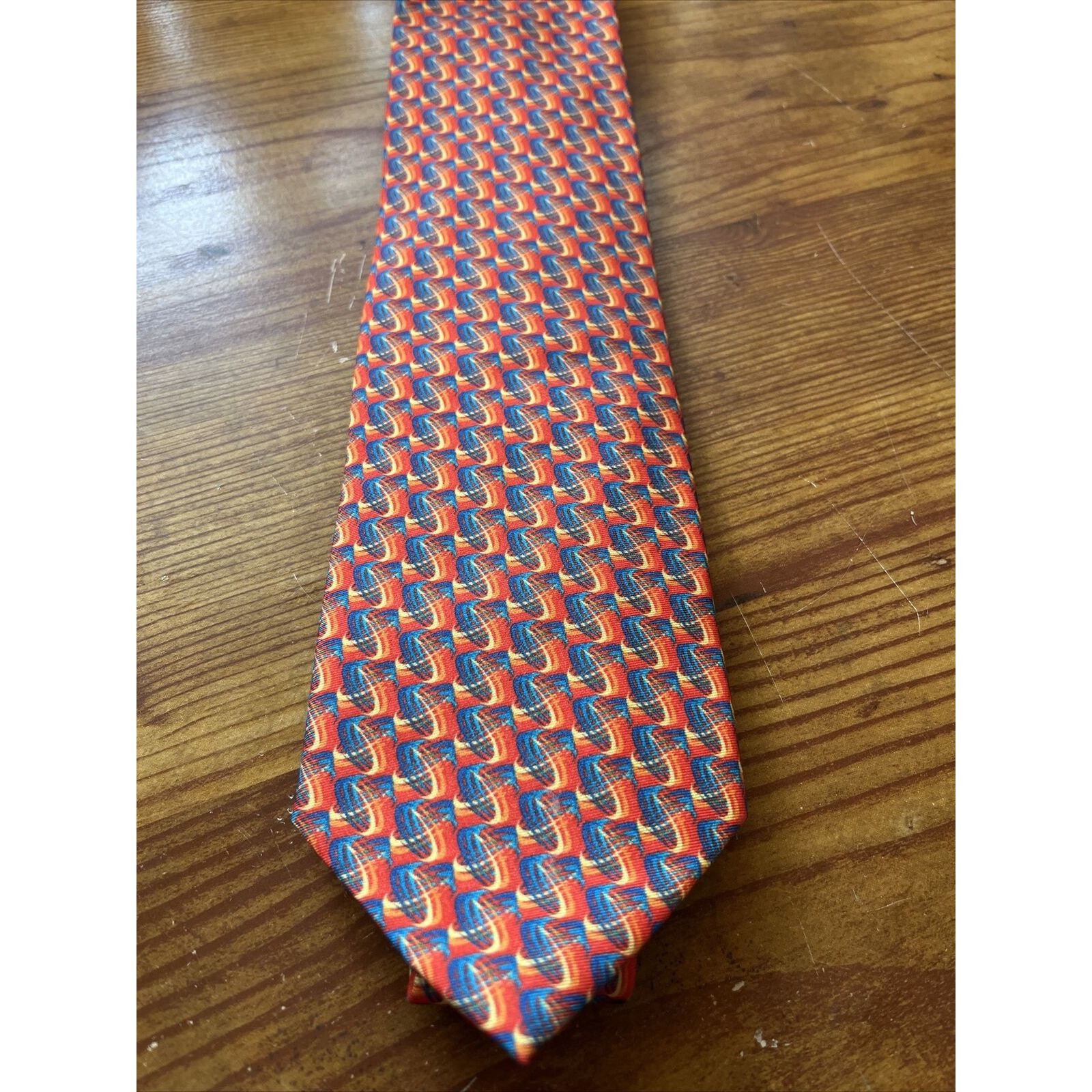 Other Rotary International 2016-17 Men’s orange blue silk necktie Size ONE SIZE - 5 Thumbnail