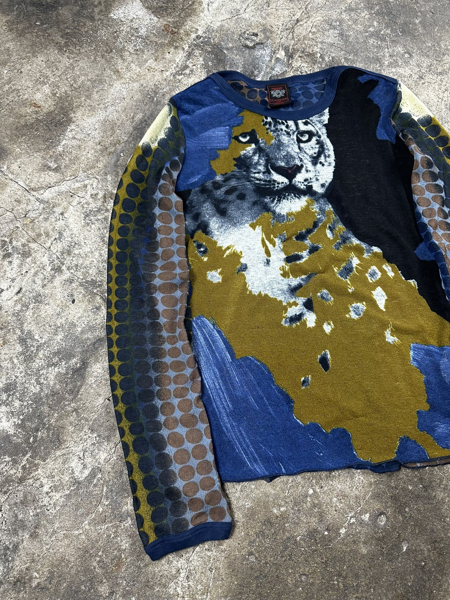 Jean Paul Gaultier FW95 Jean Paul Gaultier Leopard Y2k Mesh Top Size L / US 10 / IT 46 - 2 Thumbnail
