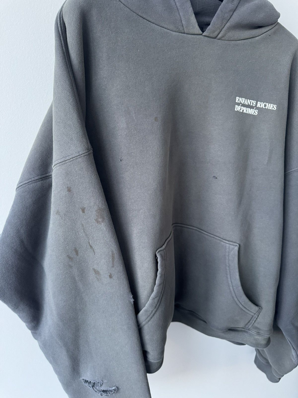Enfants Riches Deprimes ENFANTS RICHES DEPRIMES DISTRESSED THERMAL LINED HOODIE Size US M / EU 48-50 / 2 - 3 Thumbnail