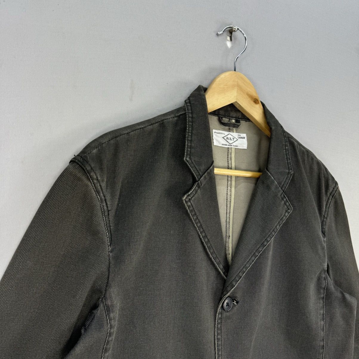 Japanese Brand N.S.T. Black Cotton Work Blazer Size US M / EU 48-50 / 2 - 2 Thumbnail