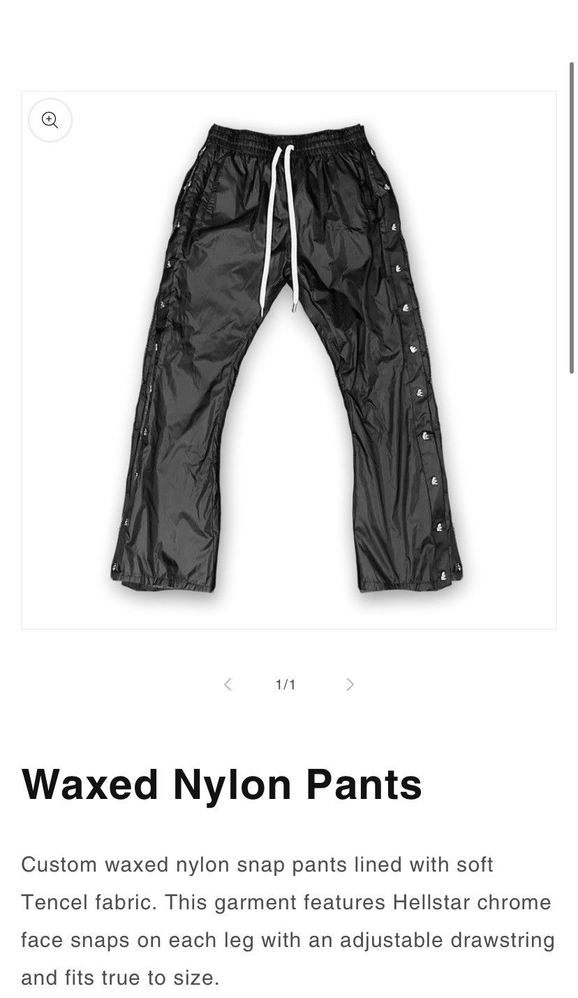 Hellstar Waxed Nylon Pants Black