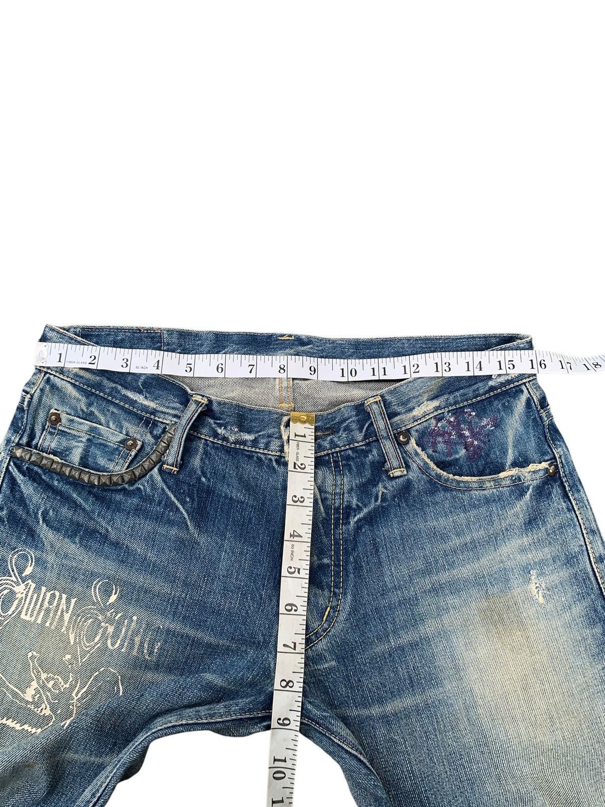 Kapital HYSTERIC GLAMOUR LED ZEPPELIN FLARE SELVEDGE DISTRESSEDDENIM Size US 32 / EU 48 - 16 Thumbnail