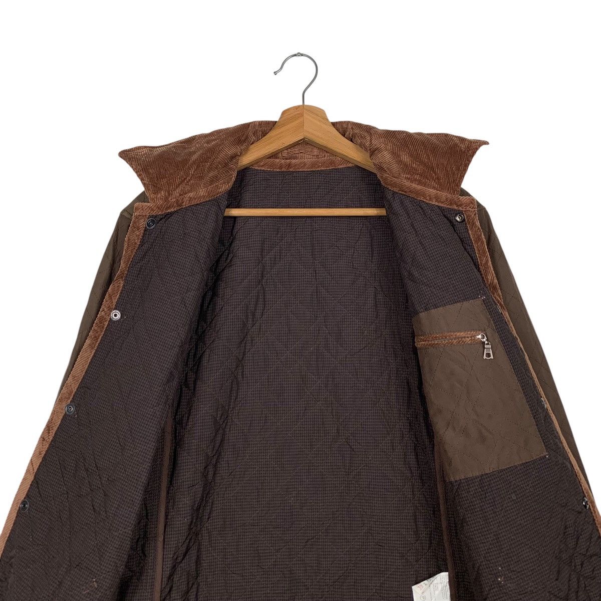 Japanese Brand JUNMEN Collared Quilt Snap Button Brown Jacket #2106-C92 Size US M / EU 48-50 / 2 - 12 Thumbnail