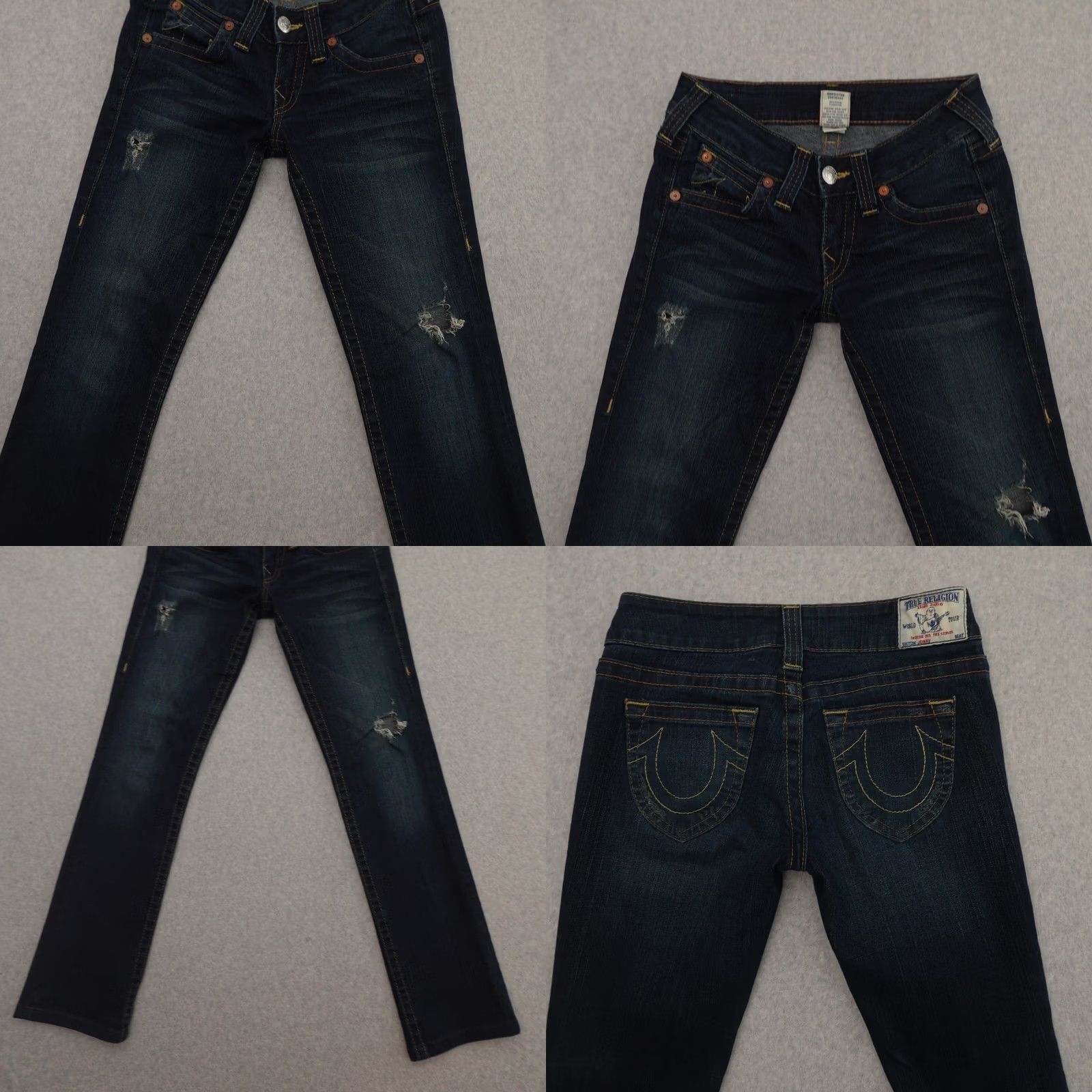 True Religion VINTAGE True Religion Jeans Women’s 27 (27X31) Johnny Super T Flap Low Rise Blue Skinny Embroidered Jeans Womens Size 27" / US 4 / IT 40 - 9 Thumbnail